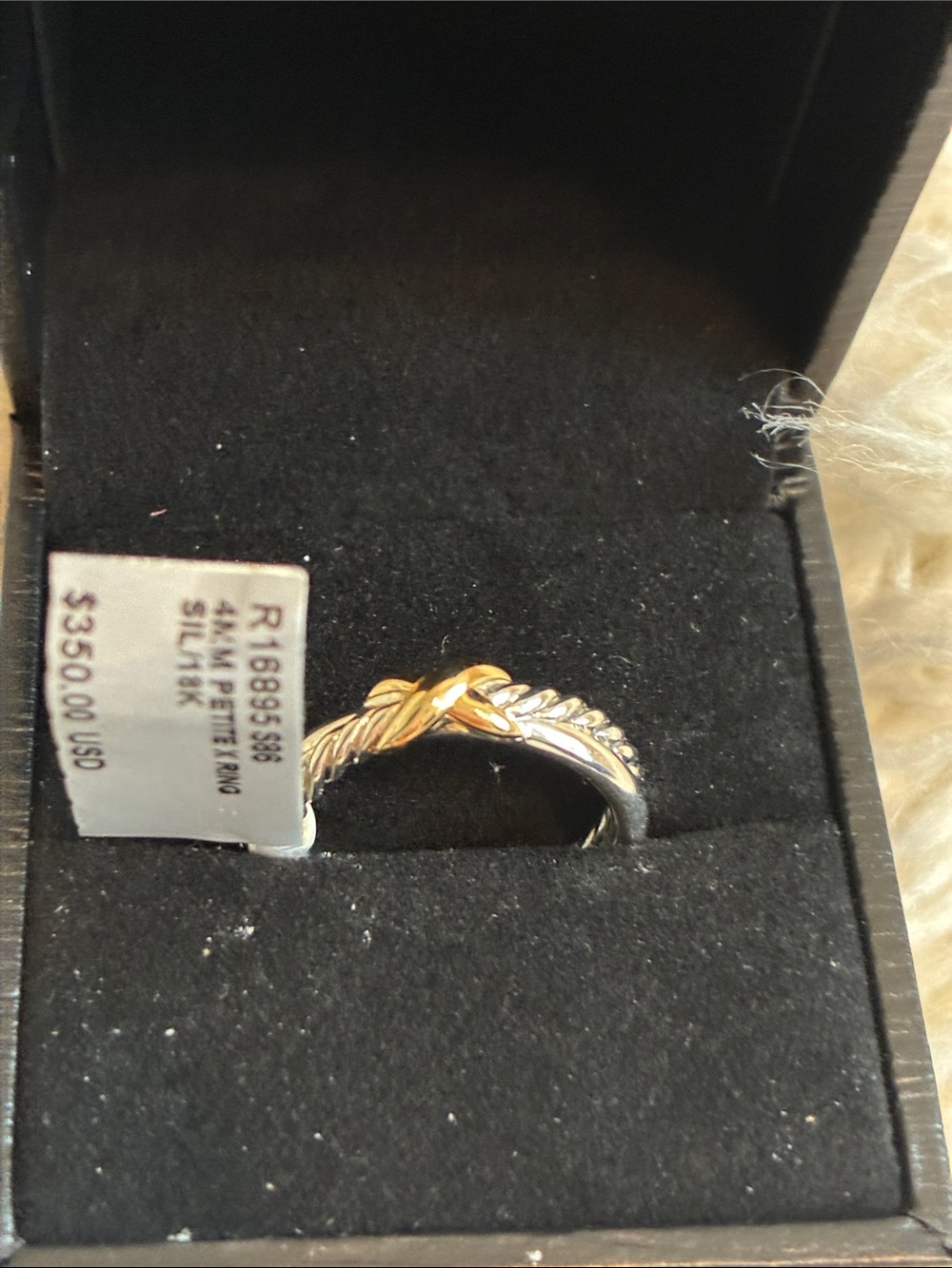 NWT David Yurman Petite X Two-Tone Cable Ring